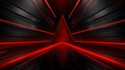 
3d rendering of red and black abstract geometric background. Scene for advertising, technology, showcase, banner, game, sport, cosmetic, business, metaverse. Sci-Fi Illustration. Product display