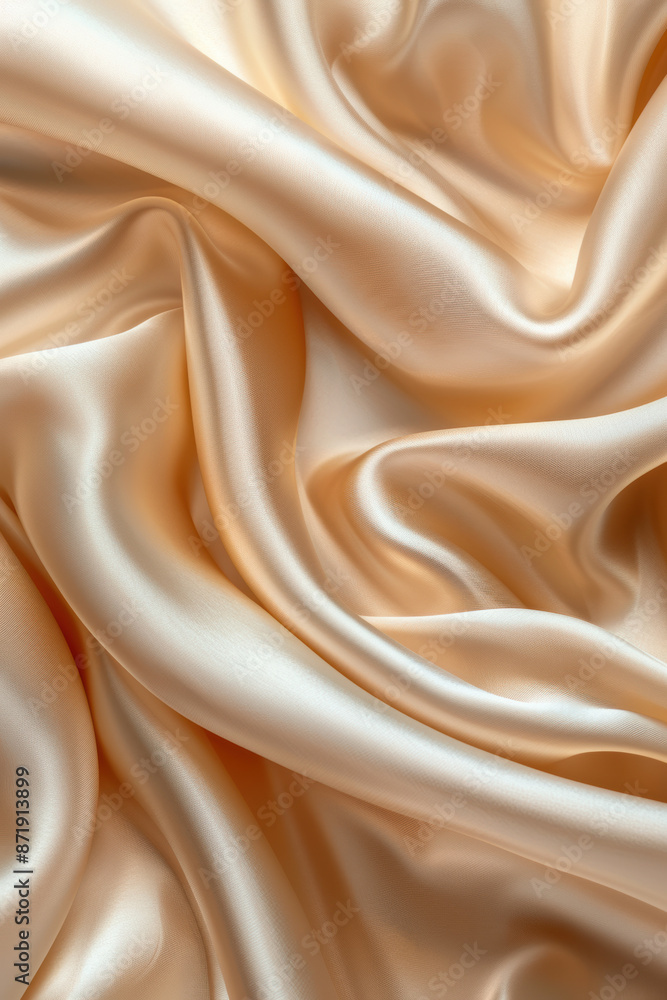Aufkleber elegant silky golden satin fabric with smooth folds and a luxurious texture, creating a soft and bea
