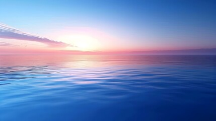 Obraz premium Serene Ocean Sunrise with Calm and Peaceful Water Reflections