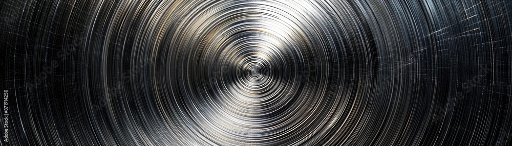Poster abstract pattern with circular metallic texture, creating a futuristic and industrial feel. unique b