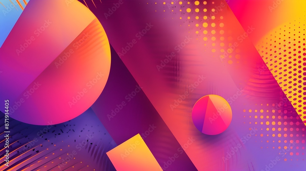 Poster mesmerizing gradient geometric shapes in stylish modern design background