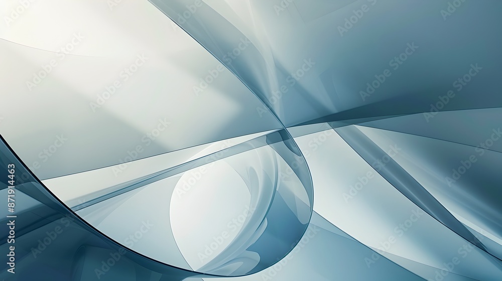 Poster Elegant Minimalist Abstract Geometric Shapes and Flowing Curves Background
