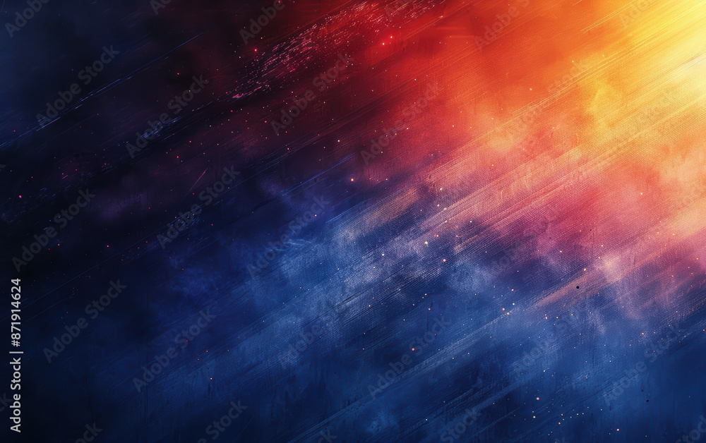 Aufkleber abstract gradient of vibrant colors blending from deep blues to fiery oranges, evoking a dynamic and