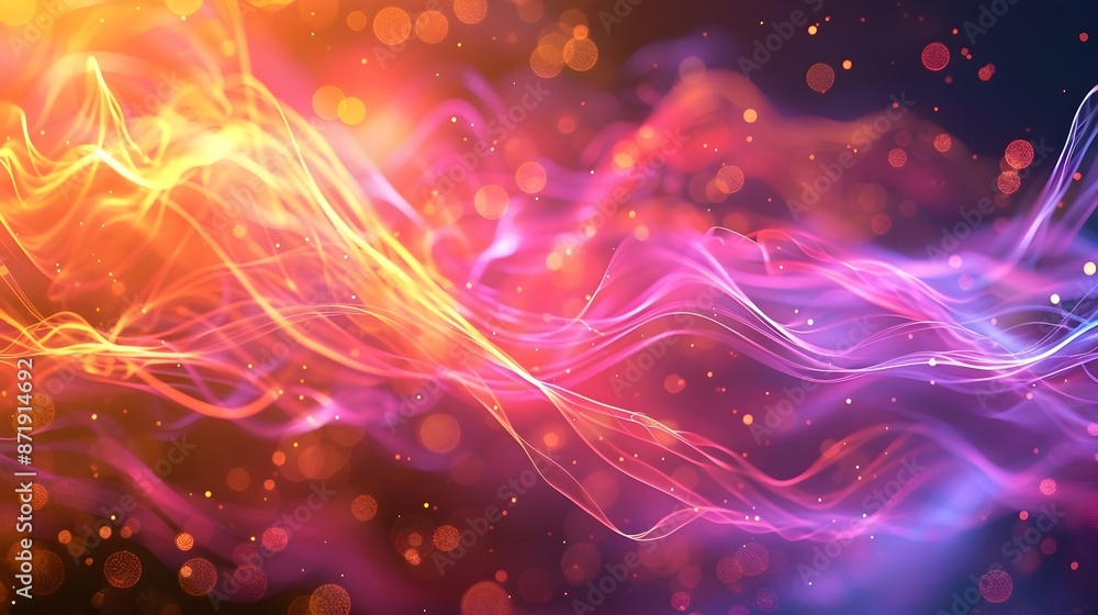 Aufkleber mesmerizing particle wave in vibrant abstract motion