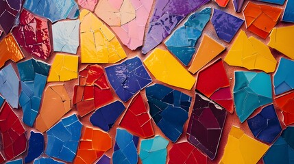 Fototapeta premium Vibrant Mosaic Pattern with Intricate Digital Backdrop