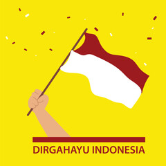 Vector greeting card Indonesia Independence day