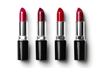 Obraz premium a collection or pattern of lipsticks isolated on white background