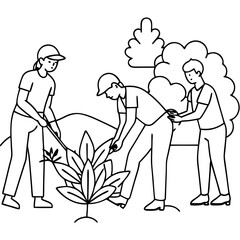 Couple walking in park with person using cane, accompanied by child, in vector illustration of family love and fashion sketch