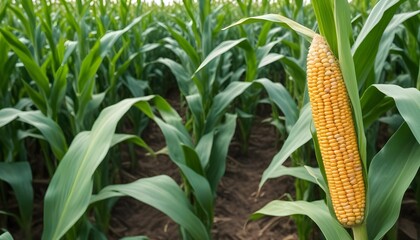 Corn field close up view