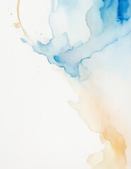 Obraz premium blue watercolor background - abstract blue watercolor background with splashes - Generative AI