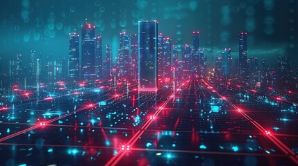 Solar panels and colored background in the upper right corner in Projection Mapping style.