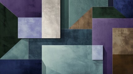 Fototapeta premium Abstract geometric composition featuring colorful shapes in a modern design aesthetic