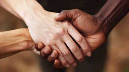 Two people shaking hands in a blurry photo