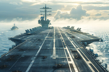 panoramic view of a generic military aircraft carrier