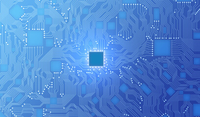 Semiconductor circuit board high tech illustration  (12) blue