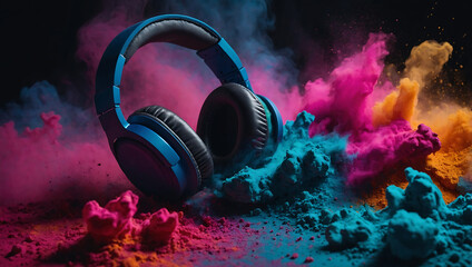 headphones and background