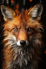 Fototapeta premium Expressionist Raposa intense brushstrokes reveal the dramatic reality of a singl, generative IA