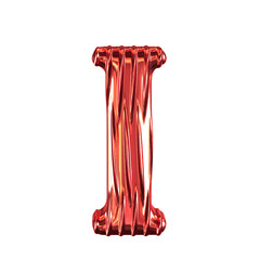 Fluted red symbol. letter i