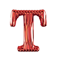 Fluted red symbol. letter t