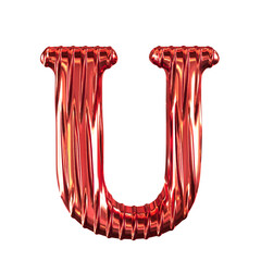 Fluted red symbol. letter u