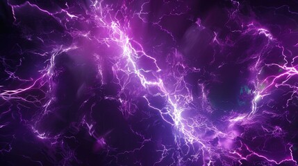 Obraz premium A vibrant 3D rendering captures the intensity of a colored lightning strike. Dynamic, Ai Generated.