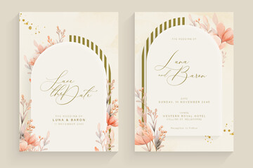 Aesthetic Wedding Invitation Template with Flower Arrangement