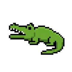 green crocodile icon pixel art