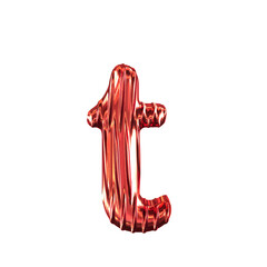 Fluted red symbol. letter t