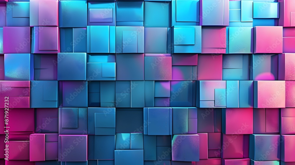 Aufkleber vibrant 3d cubes with gradient shading and abstract geometric depth