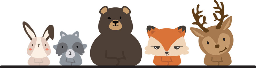 Simple And wild animals greeting banner