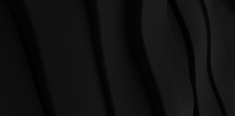 Modern wavy line pattern black abstract background design