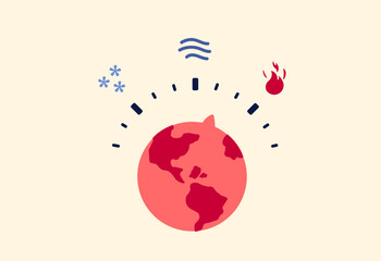 Measurement of global warming illustration