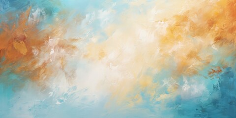 Fototapeta premium Abstract Painting with Blue, Orange and White Colors