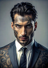 Fototapeta premium Professional Attractive Business Man in a Suit: Corporate Leader, Executive, and Entrepreneurial Professional Portrait