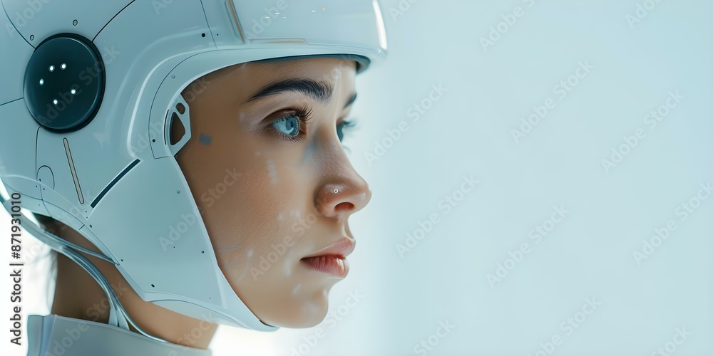 Poster future ai model with humanlike voiceovers chatbot virtual assistant communication and machine learni