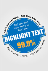 Highlight text label vector image, Highlight text sticker, promotional sticker image