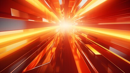 Obraz premium 3d rendering of red and yellow abstract geometric background. Scene for advertising, technology, showcase, banner, game, sport, cosmetic, business, metaverse. Sci-Fi Illustration. Product display