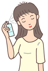健康のイラスト - スタイリング・ヘアケア・ヘアスプレー・ヘアトリートメント