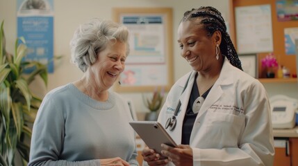 Obraz premium Elderly Woman with Doctor