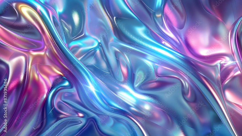 Poster mesmerizing holographic effect in futuristic digital abstract backdrop