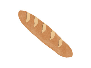 手描きの水彩風のフランスパンのイラスト