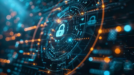 cybersecurity issues with malware, phishing and hacking, data encryption and protection 