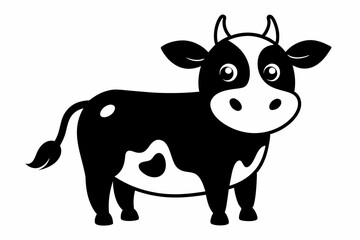 black and whitecow silhouette, cow vector illustration, cow silhouette, animal silhouette isolated vector Illustration, png, Funny cute cow, Jumping cartoon cows