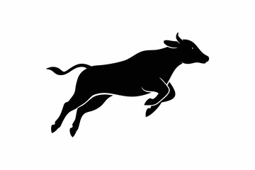 black and whitecow silhouette, cow vector illustration, cow silhouette, animal silhouette isolated vector Illustration, png, Funny cute cow, Jumping cartoon cows