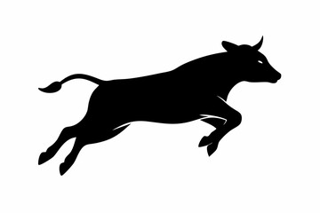 black and whitecow silhouette, cow vector illustration, cow silhouette, animal silhouette isolated vector Illustration, png, Funny cute cow, Jumping cartoon cows