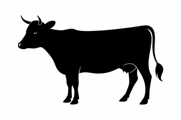 black and whitecow silhouette, cow vector illustration, cow silhouette, animal silhouette isolated vector Illustration, png, Funny cute cow, Jumping cartoon cows
