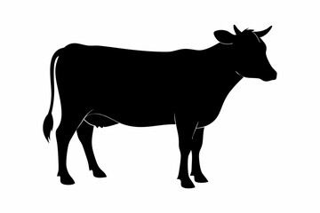 black and whitecow silhouette, cow vector illustration, cow silhouette, animal silhouette isolated vector Illustration, png, Funny cute cow, Jumping cartoon cows