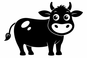 black and whitecow silhouette, cow vector illustration, cow silhouette, animal silhouette isolated vector Illustration, png, Funny cute cow, Jumping cartoon cows