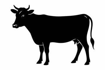 black and whitecow silhouette, cow vector illustration, cow silhouette, animal silhouette isolated vector Illustration, png, Funny cute cow, Jumping cartoon cows