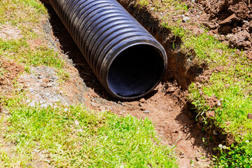 Water flow will be routed through plastic black pipes to rainwater collection system